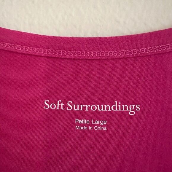 Soft Surroundings NWT Santiago Fuchsia Sleeveless Maxi Dress Pockets Petite L - Picture 5 of 12